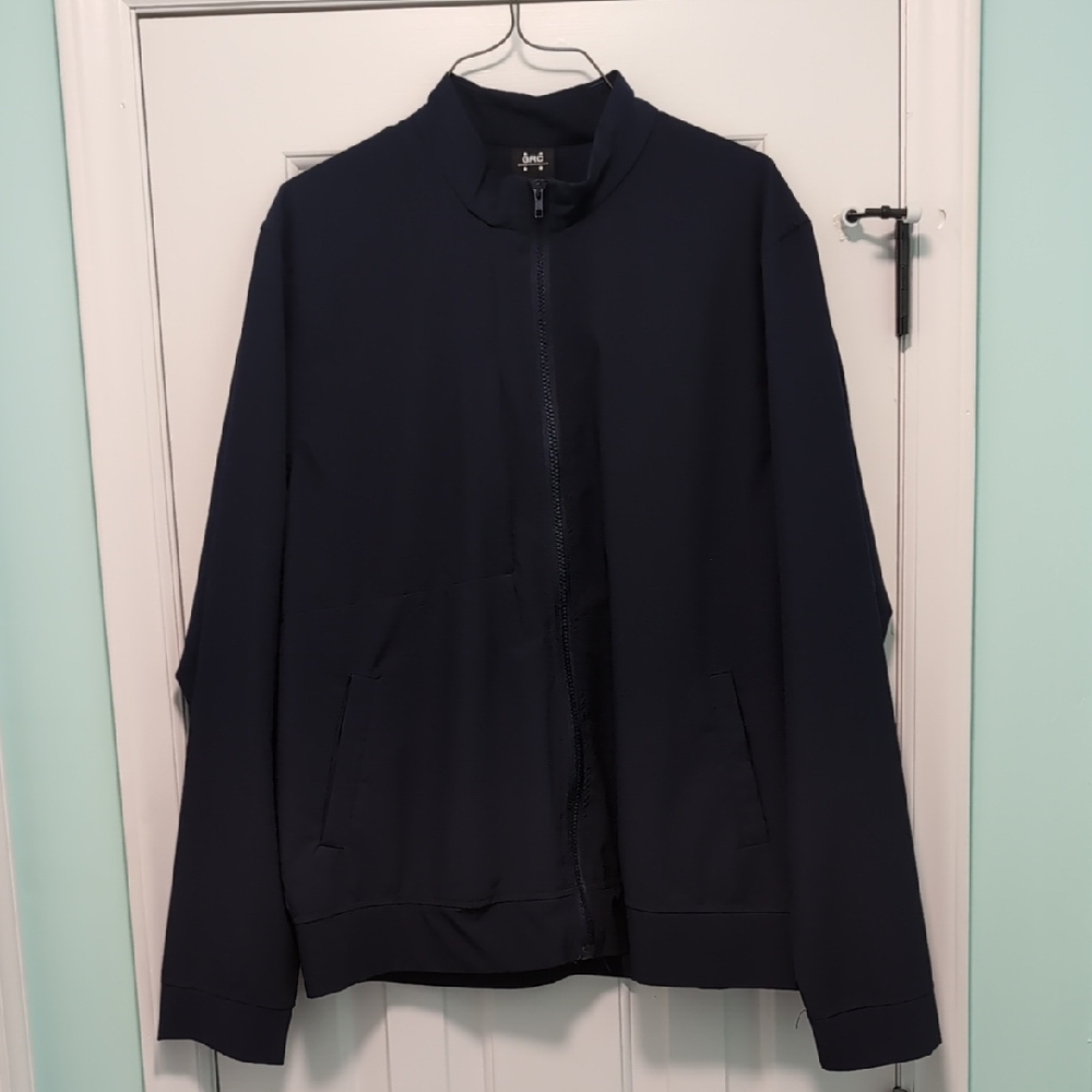 Navy Blue Zip-Up Windbreaker Jacket Grand Running Club